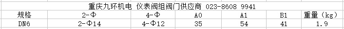 3051一體化三閥組主要外形尺寸